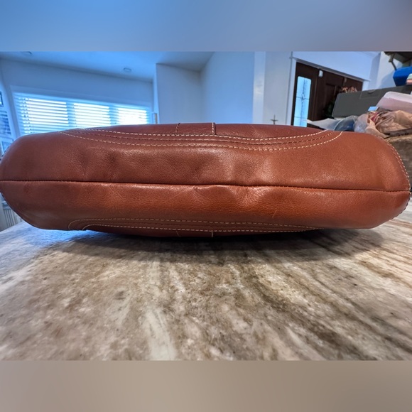 VINTAGE Coach F10192 Legacy Y2K Brown Full Grain Leather Buckle Shoulder Bag - Picture 6 of 16